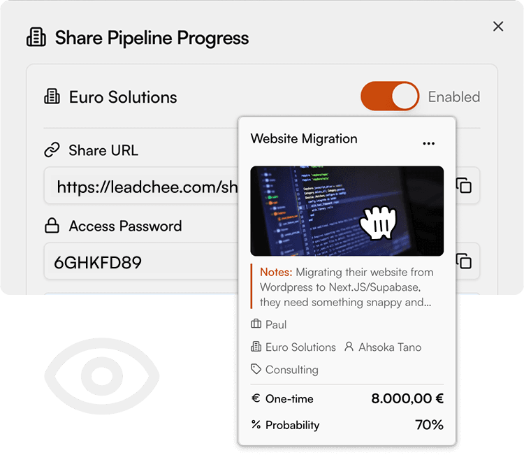 Client pipeline view